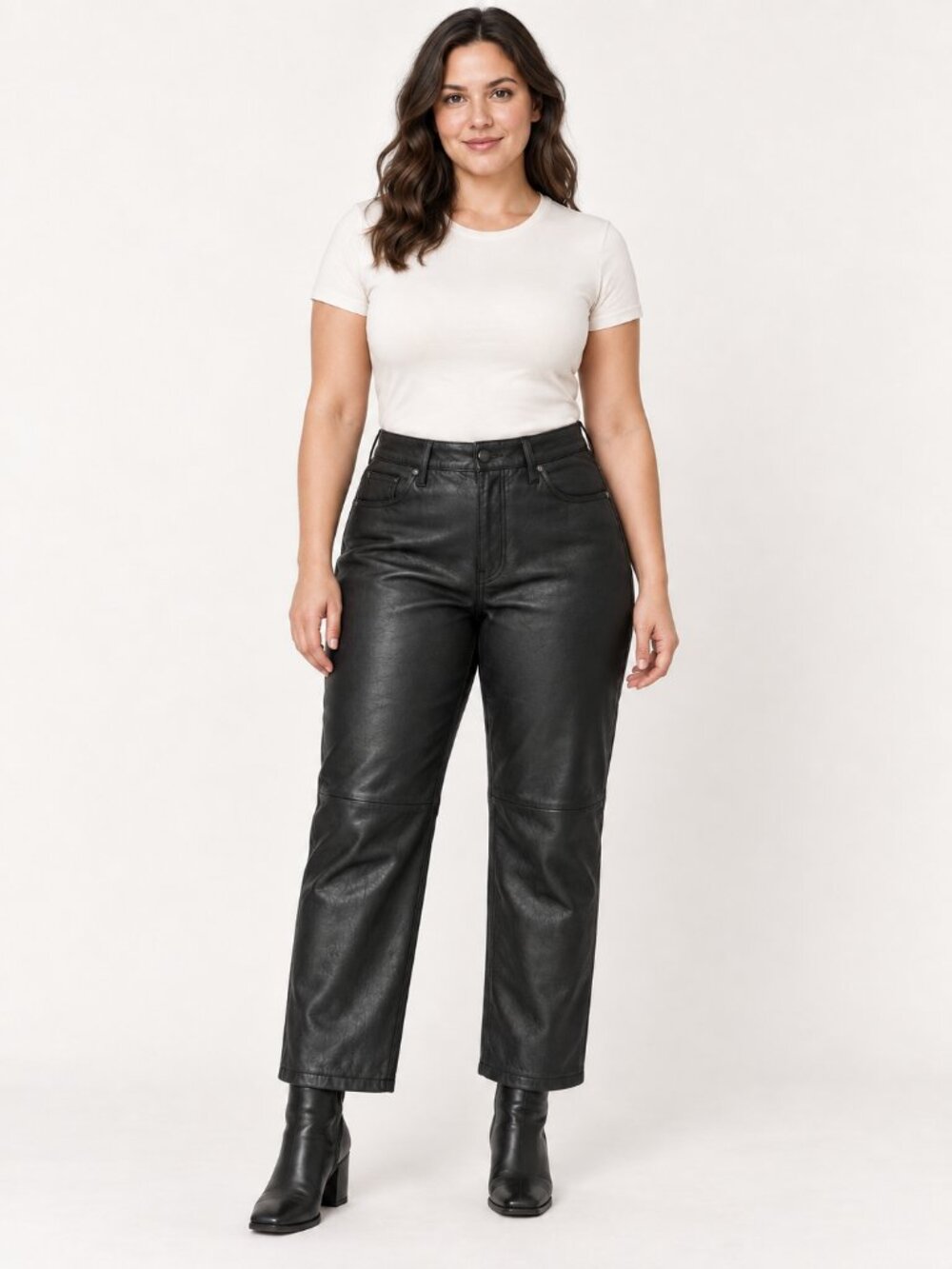 Banana Republic High Rise Straight Lamb Leather Pants Black Women’s 33